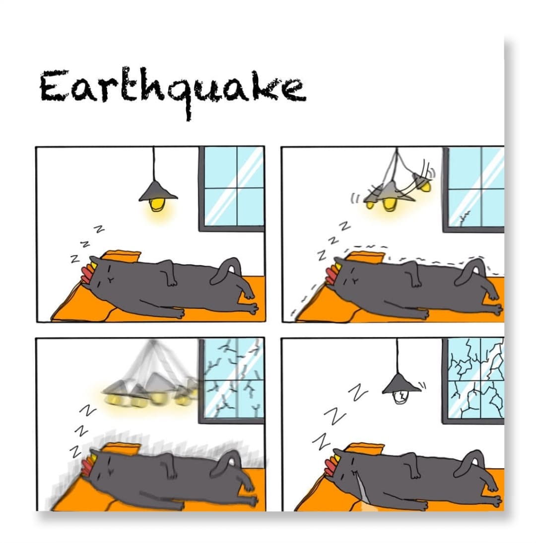 Earthquake 地震明信片
