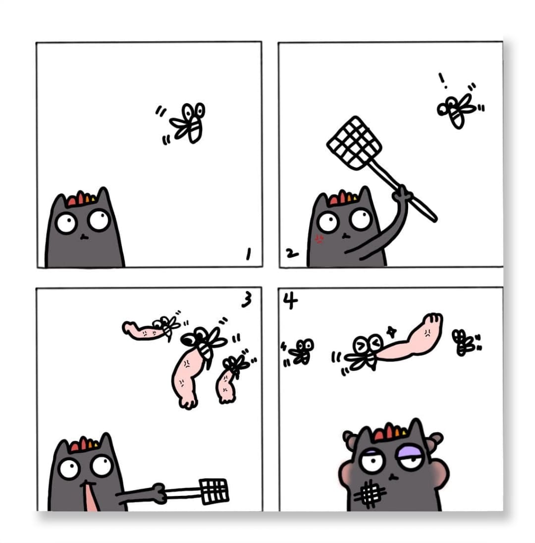 薯條貓vs.蚊子明信片
